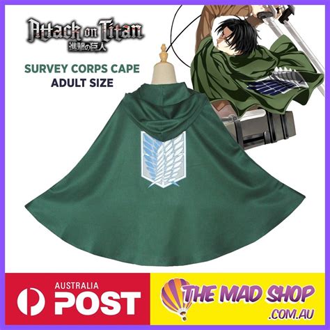 Attack On Titan Survey Corps Green Scouting Cosplay Cloak Cape Adult