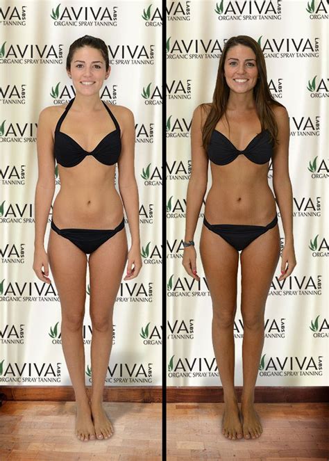 Spray Tan Before And After By Blush Organic Sunless Tanning Using Aviva Labs Tan Before And