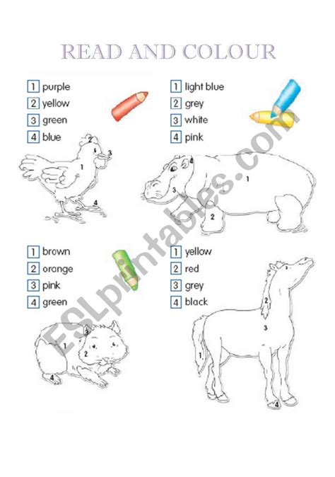Read And Colour Esl Worksheet By Carutina
