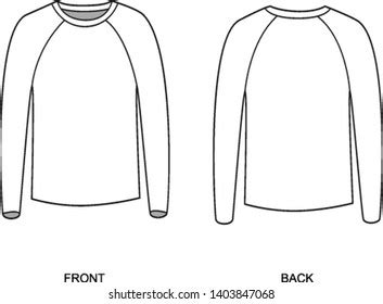 Vector Outline Drawing Sweatshirt Sports Sweatshirt Stock Vector