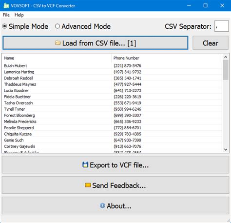 Csv To Vcf Converter For Pc Excel To Vcf Vovsoft