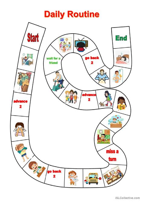 Boardgame Daily Routine Board Game English Esl Worksheets Pdf And Doc