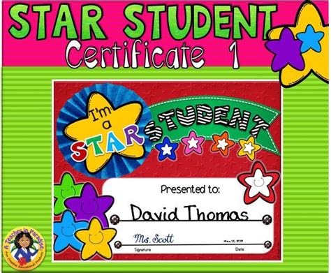 Star Certificate 1 Star Students Student Certificates Certificate