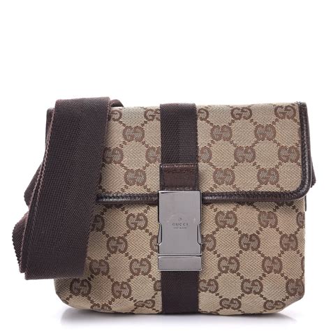Gucci Monogram Waist Pouch Bag Dark Brown 284603
