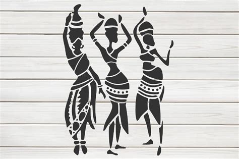 Tribal African Women No2 Stencil Model Image Design Print Etsy