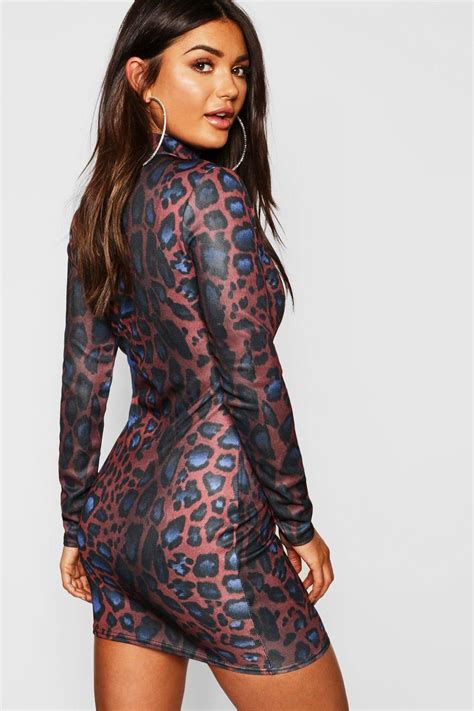 Cami Dress Skater Dress Dress Up High Neck Dress Leopard Print