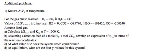 Delta g and delta s. Solved: Known Delta G Degree_f At Temperature: For The Gas ...