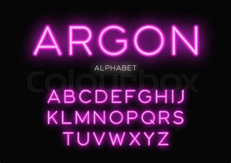 Glowing Neon Typeface Design Vector Stock Vector Colourbox