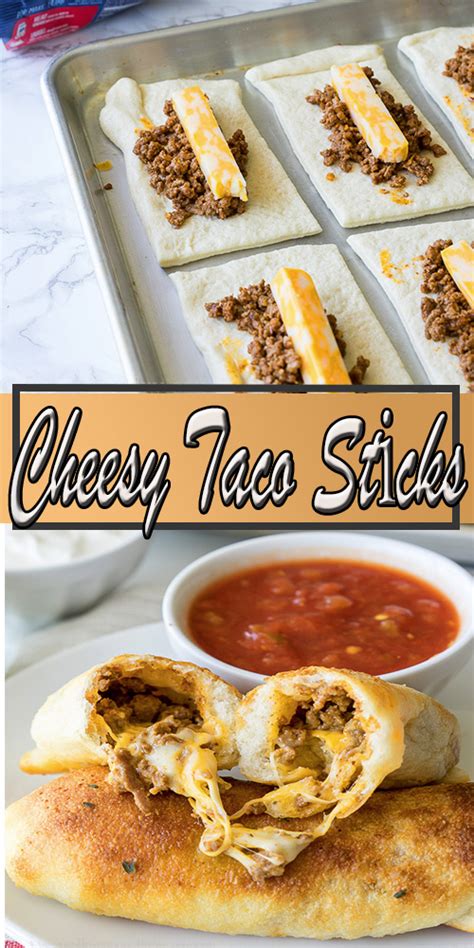 Preheat oven to 425˚f (220˚c). Cheesy Taco Sticks | Food, Recipes, Mexican food recipes