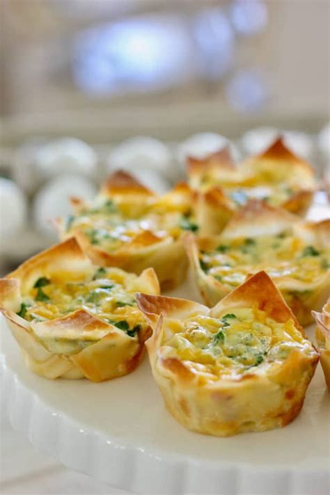 Mini Quiche In Wonton Wrappers Easy Appetizers Made In Your Muffin