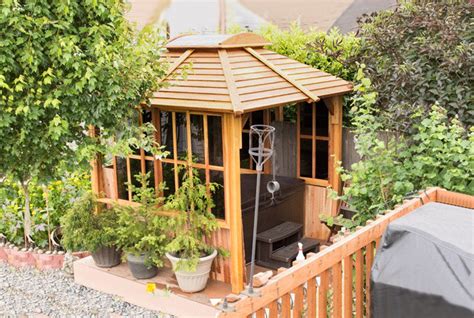 Hot Tub Enclosure Kits Hot Tub Pavilion Kit Made Of Redwood