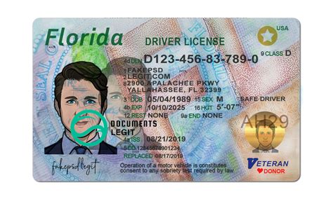 Florida Driver License Psd Template