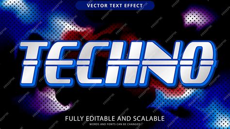 Premium Vector Techno Text Effect Editable Eps File