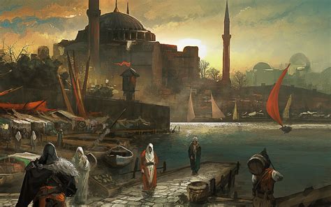 Drawing Constantinople Istanbul Hagia Sophia Assassins Creed Assassins