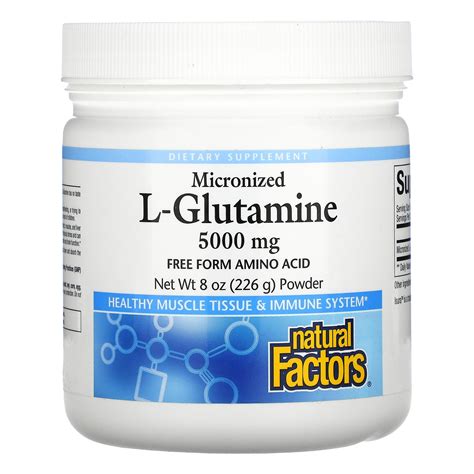 Natural Factors Micronized L Glutamine Mg Oz G Powder