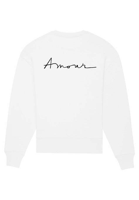 Mira Paris Amour Rock Back Embroidery Unisex Classic Sweatshirt White Weiß Zalando De