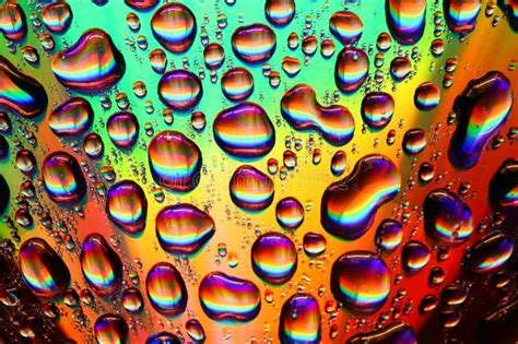 Photo About Colored Water Drops Macro Close Up Image Of
