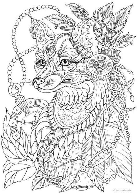 Fantasy Fox Printable Adult Coloring Page From Favoreads Coloring