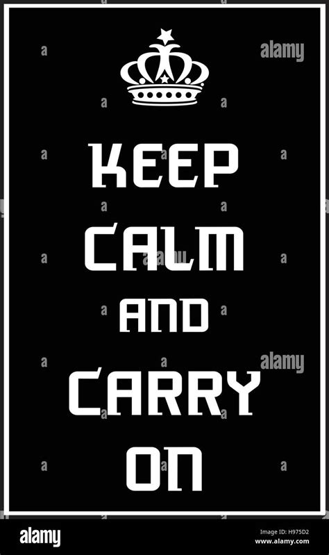 keep calm and carry on poster stock vector images alamy