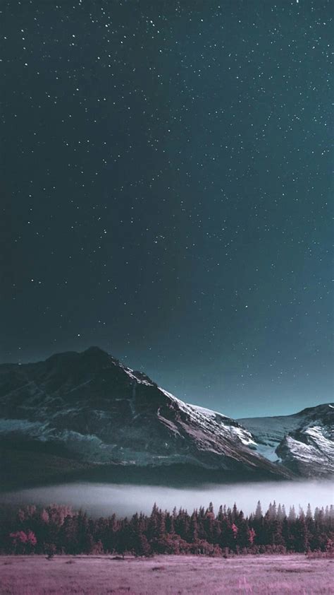 Earth Mountains Night Stars Iphone Wallpaper Iphoneswallpapers Com