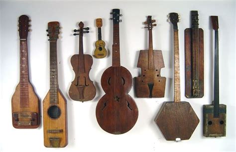 Early American Stringed Instruments Antique Folk Art Homemade