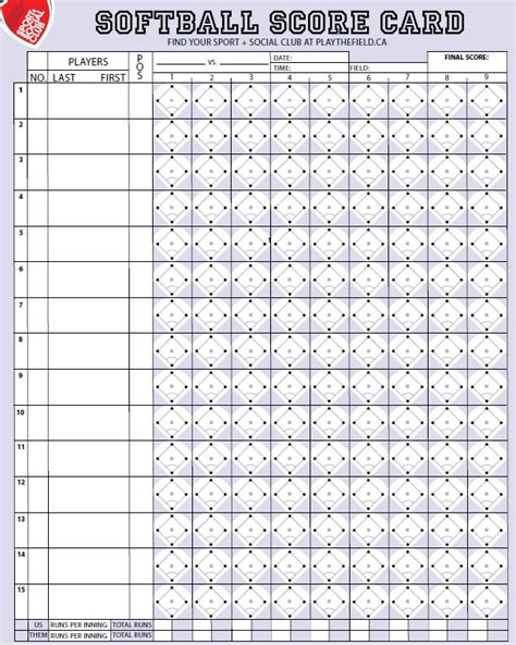 13 Free Sample Softball Score Sheet Templates Printable Samples