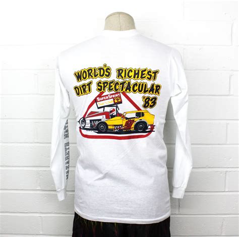 Browse through different shirt styles and colors. Vintage 80s Sprint Car Stock Derby Long Sleeve Shirt White ...