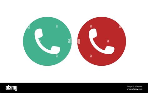 Phone Icon Set Green And Red Phone Icon Call Icon Set Stock Vector