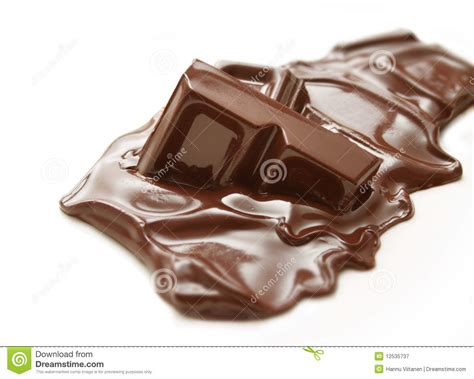 Melt Chocolate Drop On White Background Texture Stock Photo