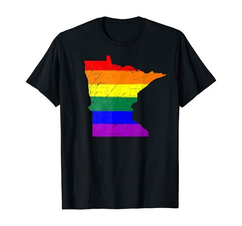 Amazon Com Minnesota Gay Pride Flag T Shirt Clothing