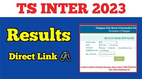 Ts Inter Results Direct Link 2023 Youtube