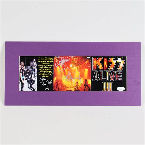 Kiss Band Signed Cd Cover Display Alive Iii 4 Gene Simmons Paul
