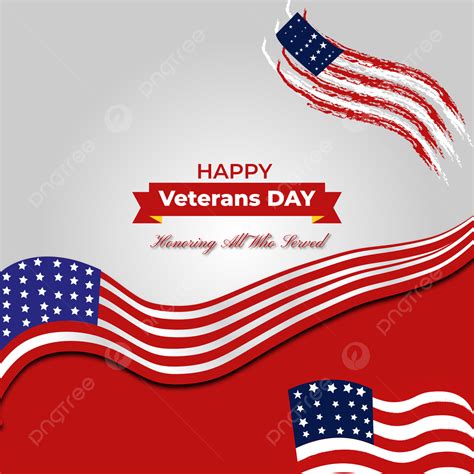 Ribbon Flag With Veterans Day Background American Veterans Day
