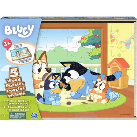 Bluey 5 Pack Of Wood Jigsaw Puzzles For Kids 3 And Up
