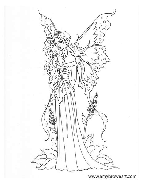 Coloring page inspired by the famous cinderella castle, the iconic symbol of the walt disney illustration inspired by some fairy tales, with a house nearly hidden behind a flowers field. De 108 bästa Artist Amy Brown Coloring-bilderna på ...