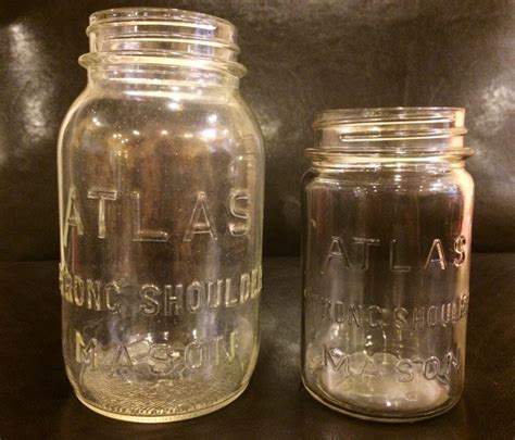 Vintage Atlas Strong Shoulder Mason Jars 1 Pint Size And 1