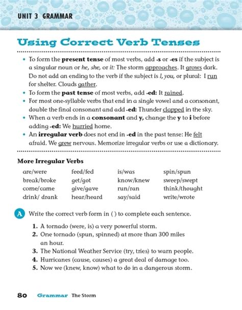 Correct The Verb Tense Worksheet
