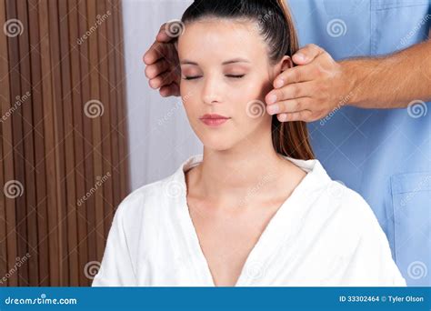 Woman Receiving A Face Massage Stock Photo Image Of Beautiful