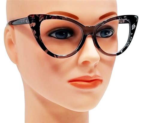 Optical Reading Glasses Women Cat Eye Nikita Style Black Pink Accent