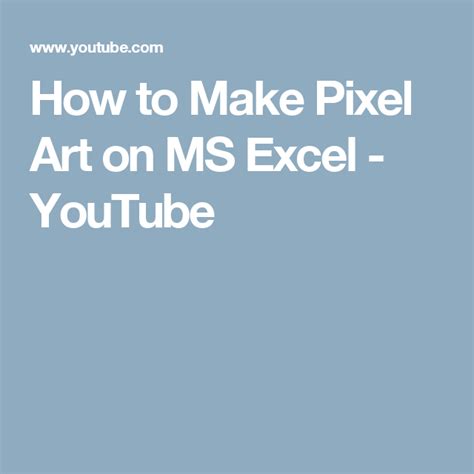 How To Make Pixel Art On Ms Excel Youtube Pixel Art Excel Pixel