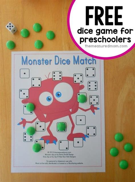 You can see how to store and organize these math partner games and introduce them to your class on the starting math game routines page. Free Preschool Math Game: Monster Dice Match | Juegos ...