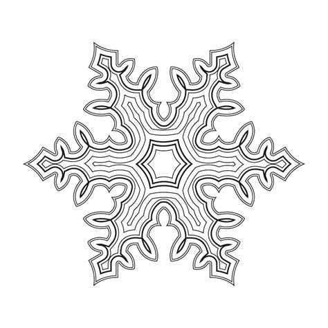 Premium Vector Linear Snowflake Crystal Frozen Water Contour Falling
