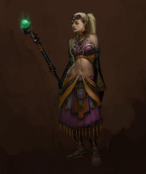 Concept Art For Diablo 3 Follower 1 Enchantress Fantasy Girl
