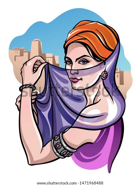 Young Beautiful Belly Dancer Girl Arabian Stock Vector Royalty Free