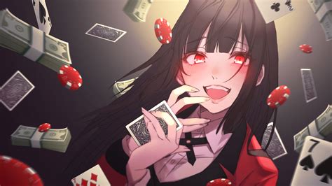 Red Eyes Anime Anime Girls Playing Cards Kakegurui Jabami Yumeko