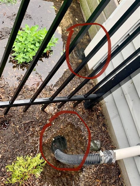 Clogged Underground Drain Sump Pump Discharge And Main Gutter