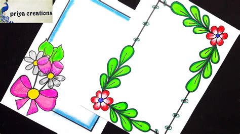 Simple Flower Border Designs For Project
