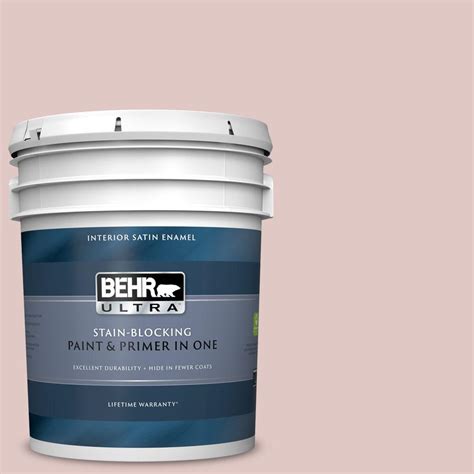 Behr Ultra 5 Gal 160e 2 Pink Water Satin Enamel Interior Paint And