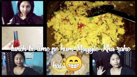 🤭 Lunch Ke Time Pe Hum Maggie Kha Rahe Hai 😁 Mujhe Poha Banane Nahi Aata Hai Vlog Mahimaavlog