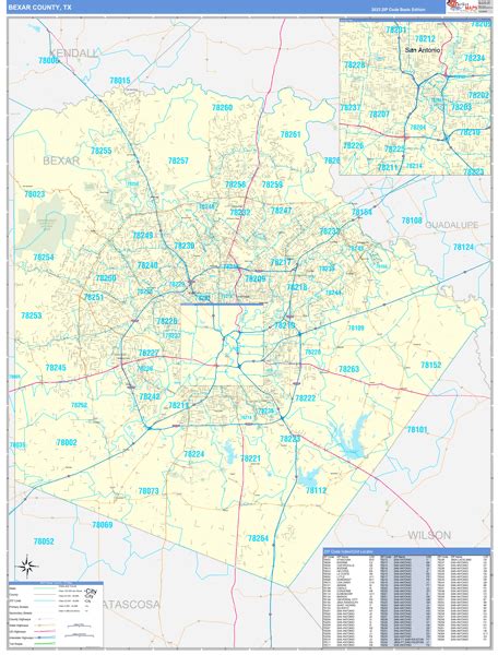 Bexar County Tx Zip Code Maps Basic